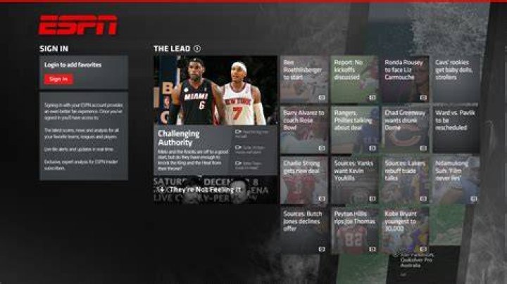 ESPN+ computer screenshot