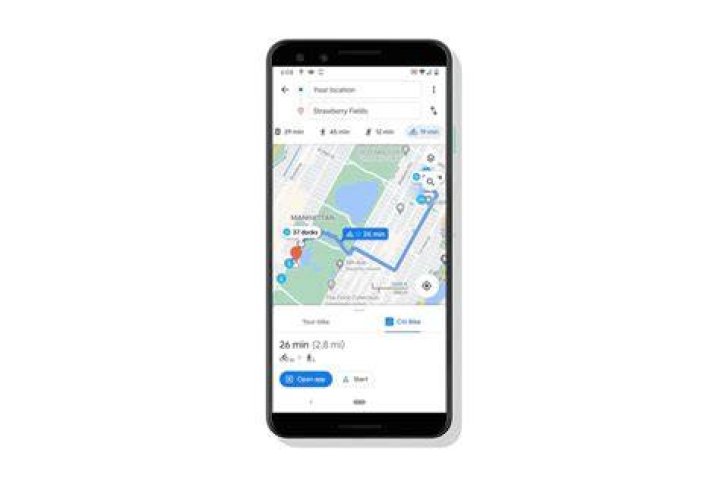 Google Maps bike sharing