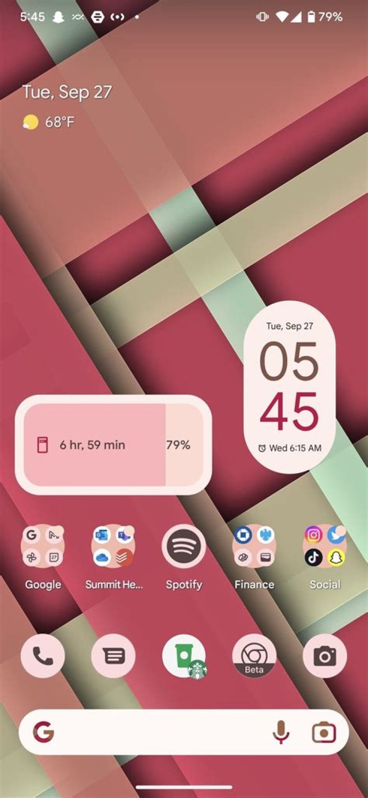Google Pixel 6 battery widget
