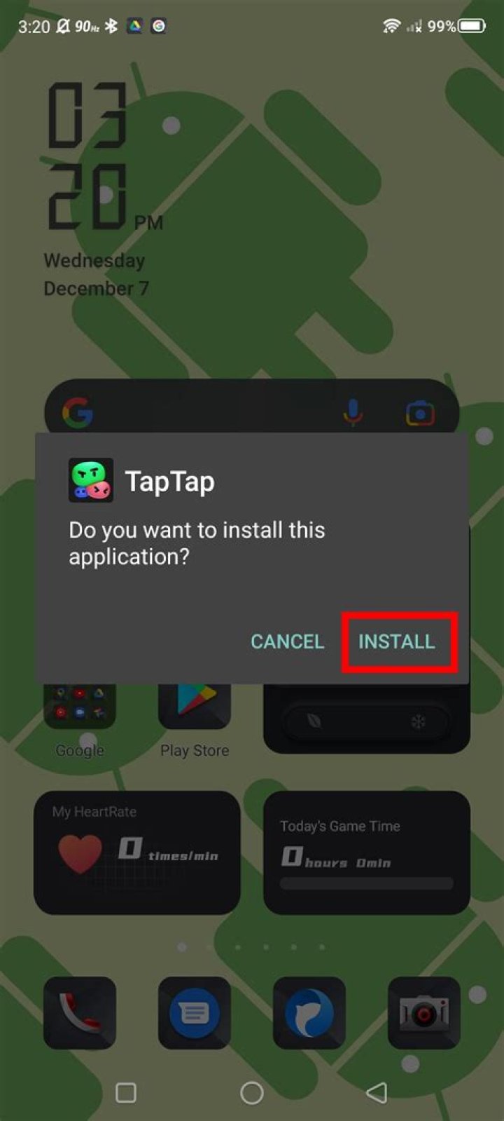 launch app, tap device, and tap device