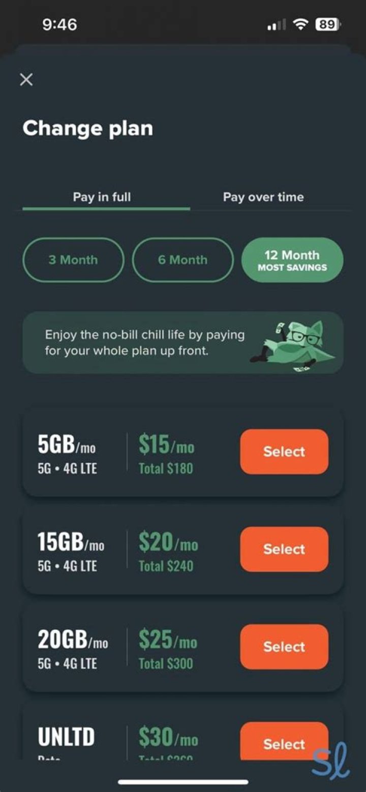 Mint Mobile plans in app