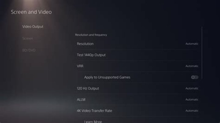 PS5 Settings