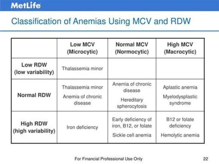 ارتفاع RDW وانخفاض MCV