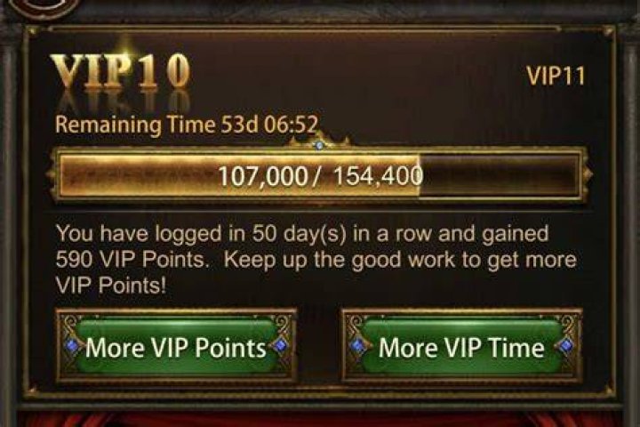 What does VIP time do in Evony?